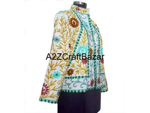 เสื้อแจ็คเก็ตบอมเบอร์สำหรับผู้หญิง ลายปักดอกไม้แบบอินเดีย ผ้าดั๊ก บุด้วยใยฝ้าย เป็นมิตรกับสิ่งแวดล้อม เหมาะเป็นของขวัญ - Product Image 4