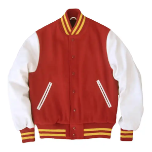 Chaqueta de béisbol con estampado de logotipo personalizado para hombre, ropa de calle deportiva informal lisa en blanco, chaqueta universitaria buena - Product Image 6