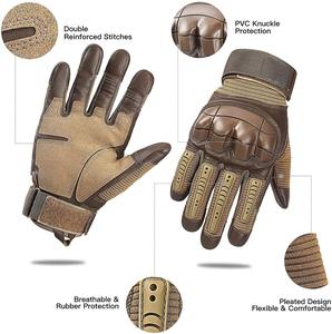 Gants de moto en cuir respirant pour motocross, à doigts entiers - Product Image 6