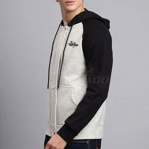 เสื้อฮู้ดมีซิปสไตล์สตรีทแบบมีซิปเสื้อฮู้ดแบบล้างกรดออกแบบได้ตามต้องการ - Product Image 4