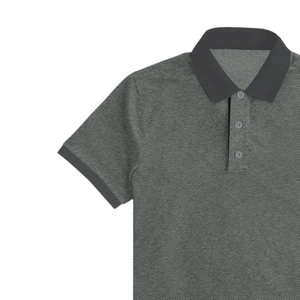 Polo Gris con Cuello Gris Oscuro para Hombre, Corte Ajustado, Informal, Cómodo, Transpirable, de Algodón, Top de Moda para Verano - Product Image 4