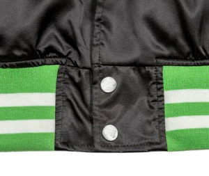 Veste de baseball personnalisée en soie brodée par le collège pour hommes, vêtements de sport boutonnés, veste universitaire en satin pour hommes - Product Image 5