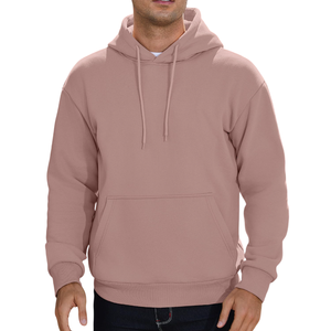 Sweat à capuche surdimensionné pour homme, surface unie et manches longues, basique en coton mélangé, parfait à porter avec des poches kangourou - Product Image 1