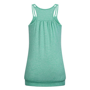 Débardeur d'entraînement d'été pour femmes Logo personnalisé respirant mode décontracté sans manches coton fibre de bambou couleur unie grande taille - Product Image 2