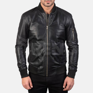 100% véritable peau de mouton marron Bomber veste pour hommes haute rue Style haute qualité hiver col montant grande taille non tissé toile - Product Image 1