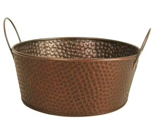 Alta exigencia Venta superior Diseño personalizado Rectángulo Cobre Metal Galvanizado Tallado a mano Maceta de lujo Acabado rústico Hogar - Product Image 2