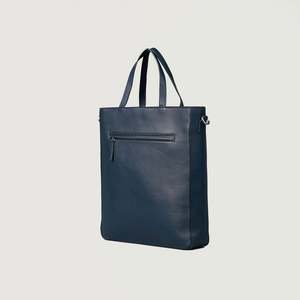 Sac fourre-tout en cuir véritable bleu nuit avec fermeture éclair solide pour femmes - Product Image 6