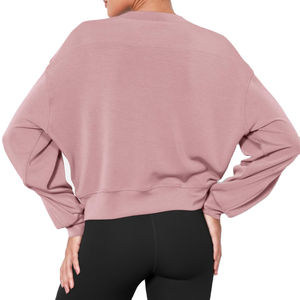 เสื้อครอปสเวตเชิ้ตผู้หญิงแบบใหม่ สไตล์สตรีทแวร์ ผ้าคอตตอน 100% เนื้อหนา สำหรับฤดูหนาว - Product Image 5