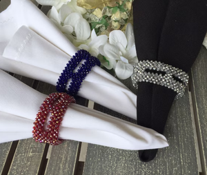 แหวนผ้าเช็ดปากประดับลูกปัดทรงกลมแบบมีรูพรุน - Product Image 1