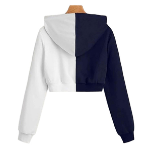 Vente en gros de sweat-shirts à capuche courts de haute qualité, en polaire respirant, à manches longues, pour femmes, couleur personnalisée - Product Image 3