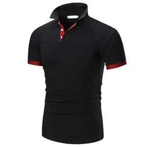Polo de algodón de secado rápido con logotipo personalizado bordado para hombre con cuello de poliéster liso, polos de golf de estilo informal - Product Image 6