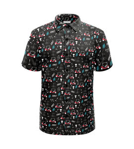 Camisa de Golf de Alta Calidad para Hombre con Botones y Estampado Divertido de Golf, Material Transpirable que Absorbe la Humedad para Deportes al Aire Libre - Product Image 1