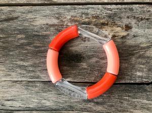 Nuevas pulseras de abalorios acrílicos, brazaletes, tubo de resina colorido, Brazalete de eslabones, tubo curvo por HF CRAFTS - Product Image 4