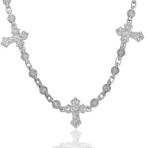 Chaîne de luxe à maillons croisés, blanche, qualité AAAA, forme ronde - Product Image 3