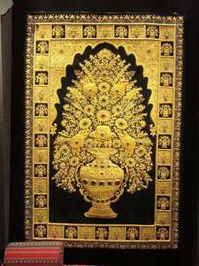 Zardozi พรมเพชรทำด้วยมือทรงสี่เหลี่ยมสไตล์วินเทจชาติพันธุ์ผ้าแขวนตกแต่งสำหรับสำนักงานร้านอาหารหรือบ้าน - Product Image 5