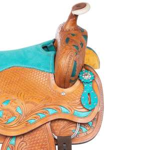 Meilleure vente de selle western anglaise de qualité supérieure avec logo personnalisé en cuir respirant pour les courses de chevaux et le dressage - Product Image 2