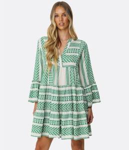 เดรสผ้าทอสำหรับผู้หญิงเดรสมิดิทูนิคแขนยาวมีสไตล์ชุดเดรสนี้เหมาะสำหรับช่วงฤดูร้อนที่ยาวนานและช่วงเย็นที่อบอุ่น - Product Image 1