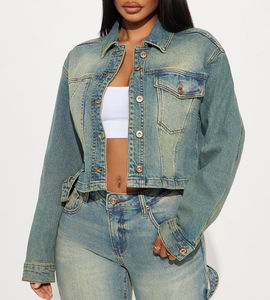 Chaqueta Vaquera de Algodón para Mujer, Nueva Colección Primavera-Otoño, Chaqueta de Manga Larga, Chaqueta de Mezclilla para Mujer, Servicio OEM - Product Image 1