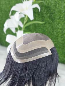 Sistema de Peluca con Frente de Encaje de Cabello Indio 100% Remy para Hombre, con Textura Lisa y Múltiples Estilos de Ondas - Product Image 4