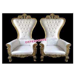 เก้าอี้งานแต่งงานสีดำทองแบบพนักพิงสูงสำหรับขาย เก้าอี้บัลลังก์งานแต่งงานดีไซน์เนอร์สำหรับกษัตริย์และราชินี เก้าอี้งานแต่งงานสีทองสำหรับเจ้าบ่าวเจ้าสาว - Product Image 4