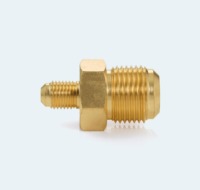 Unión reductora de abocardado SAE de 5/8 x 1/4 pulgadas, de latón forjado C360, con rosca de seguridad, conector recto UNF 7/8-14 7/16-20 para HVAC