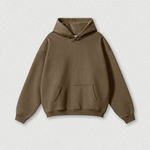 Pull à capuche coréen en coton personnalisé court 340GSM pour hommes Acid Wash Puff Print Design 3D Embroidery Boxy Fit for Winter - Product Image 3