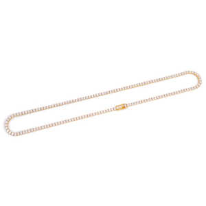 Cadena de Oro Amarillo Sólido de 14K con Diamantes de Laboratorio VVS de 3MM, Corte Brillante Redondo, Estilo Tenis, Premium, Unisex, para Uso Diario, 7.8ctw - Product Image 6