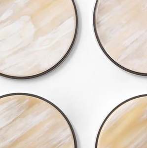 Posavasos Cuadrados de Lujo de Cuerno Natural Hechos a Mano, Diseño Clásico, Juego Personalizable de 6, Almohadillas Decorativas Ecológicas para Mesa del Hogar - Product Image 6