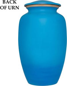 Urne funéraire bleu ciel avec urne funéraire papillons pour cendres humaines fabriquée à la main en aluminium adaptée à l'urne funéraire de taille personnalisée - Product Image 4