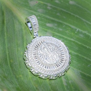 Totalmente helado Moissanite diamante dólar signo dinero colgante Hip Hop joyería personalizada joyería hermoso colgante regalo para ella - Product Image 3