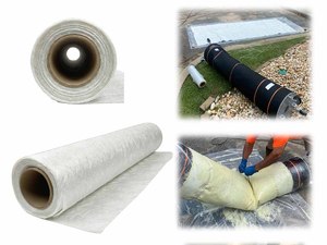Tapis de fibres de verre hachées E-Glass Plugline pour la réparation de tuyaux CIPP sans tranchée avec emballages de réparation ponctuelle - Product Image 5