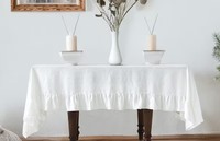 Nappe et couvre-table personnalisés réutilisables 100% lin, écologiques et biologiques pour mariages, anniversaires et célébrations