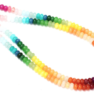 Magnifiques perles de quartz de forme ronde, couleur arc-en-ciel estivale fraîche, 7-8 mm, perles de pierres précieuses de quartz multicolores - Product Image 2