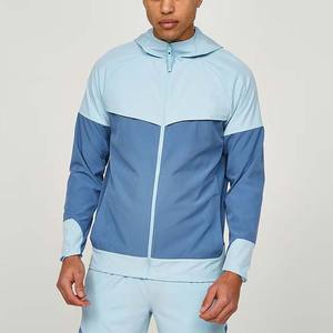 Wholesale <b>Men</b> Canvas Rain <b>Jacket</b> Sports <b>Bomber</b> <b>Jacket</b> Custom Logo Curved Color Block Zip up High Street Style with Puff Printing - Product Image 5