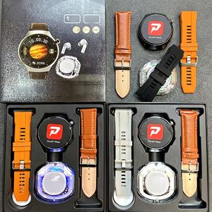 Montre connectée Doufit Wear D21 4 en 1 avec écran IPS rond, bracelet en cuir, Bluetooth, écran tactile, tracker d'activité unisexe - Product Image 5