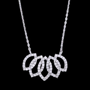 Elegance 0,50 quilates redondo FG/VS Moissanite diamante 18 pulgadas collar en oro blanco OEM al por mayor - Product Image 1