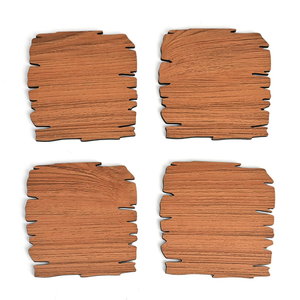 Posavasos de madera de corte cuadrado personalizado para hogar, cocina, oficina, mesa de comedor, tazas de té, tazas de café, latas de cerveza, bar, vasos de agua - Product Image 3