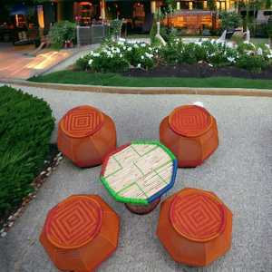 Ensemble de tabourets ottomans modernes faits à la main en bambou Mobilier contemporain de haute qualité pour salon, hôtel, restaurant résidentiel - Product Image 6