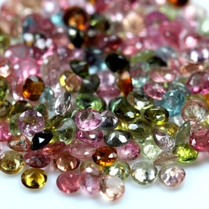 Tourmaline multicolore vibrante pierres rondes à facettes en vrac 4mm pierres précieuses polies naturelles pour la fabrication de bijoux faits à la main approvisionnement en vrac - Product Image 1