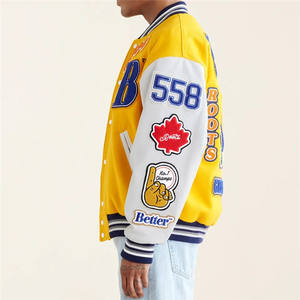 แจ็กเก็ตเลตเตอร์แมนสำหรับผู้ชาย, ใหม่ใช้ได้ทั้งชายและหญิงเสื้อแจ็คเก็ตบอมเบอร์ - Product Image 3