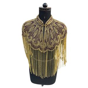 2026 Women's Handmade 100% Cotton Sequin Cape Dress High Quality Lace Bead Decoration Fashion Wholesale Price with Export - Product Image 1