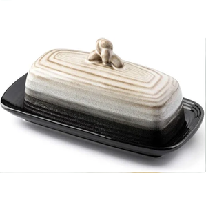 Plato para mantequilla de cerámica beige moteado respetuoso con el medio ambiente al por mayor, vajilla de boda para restaurante más vendida - Product Image 4