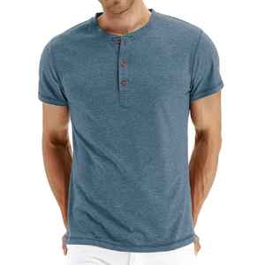 Pull-over quart de zip en coton et polyester pour hommes, chemise de fitness à manches courtes, grandes tailles et différentes couleurs - Product Image 4