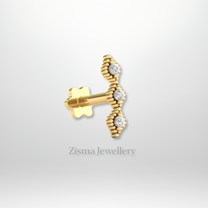 ต่างหูนักปีนเขาโค้งสุดหรู14K สีทองเข้ม VVS Def ห้องปฏิบัติการจริงและเพชรธรรมชาติ IGI ได้รับการรับรองดรอปชิป - Product Image 5