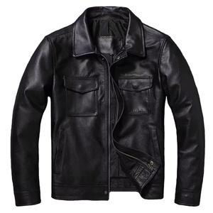 Dernière Veste en Cuir Véritable Noire de Qualité Supérieure, Design Personnalisé, Style Streetwear, pour Homme - Product Image 1