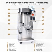 Équipement de séchage par pulvérisation compact en acier inoxydable de 2 L, contrôle PLC, utilisation facile pour la production de poudre de fruits et légumes
