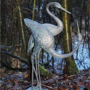 Grande Grue Sculpture Métal Artisanat Rustique Taille Réelle Vintage Oiseau Sculpture Extérieure Décoration de La Maison Événement Fournitures Statue - Product Image 4