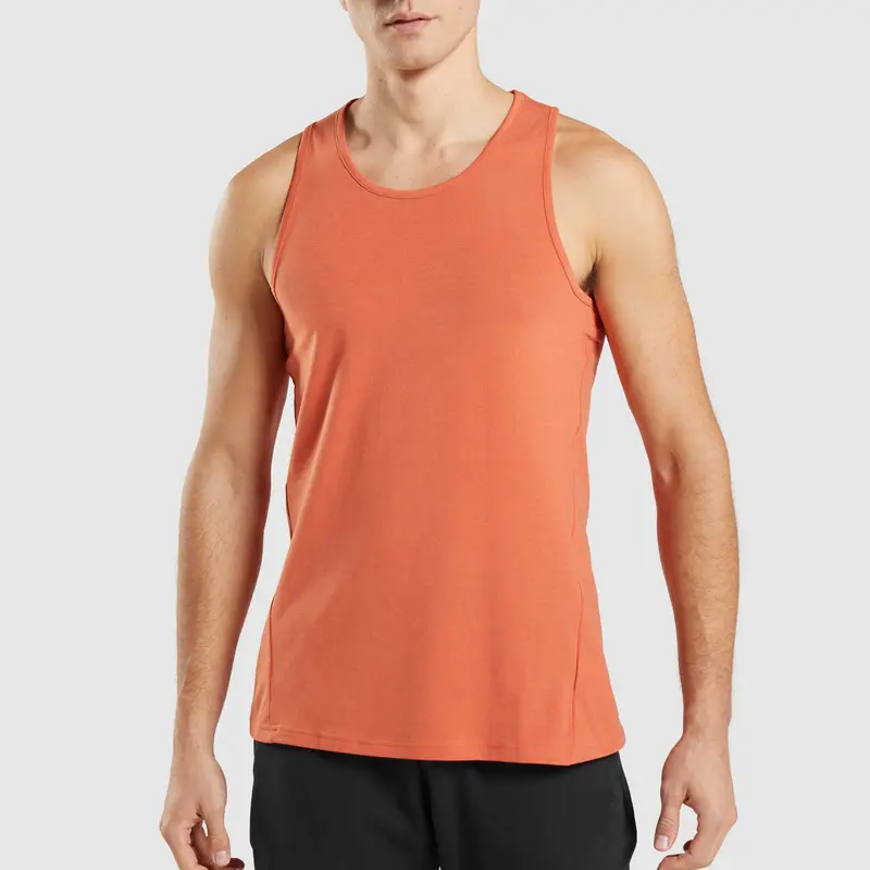 Camiseta sin mangas de poliéster para hombre, chaleco de entrenamiento para correr con Logo personalizado OEM, venta al por mayor