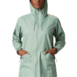 Chaqueta de senderismo al aire libre informal de manga larga cortavientos de Color sólido personalizado con capucha impermeable y chubasquero con estampado de logotipo - Product Image 3