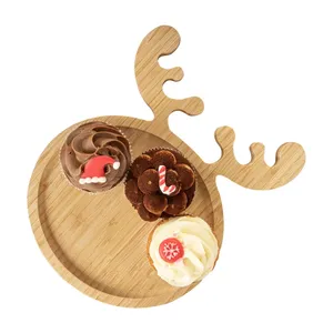 Valipala Plato de Bambú Ecológico con Diseño de Reno para Aperitivos, Vajilla y Decoración para Fiestas - Product Image 3